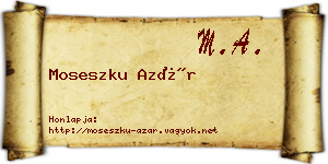 Moseszku Azár névjegykártya